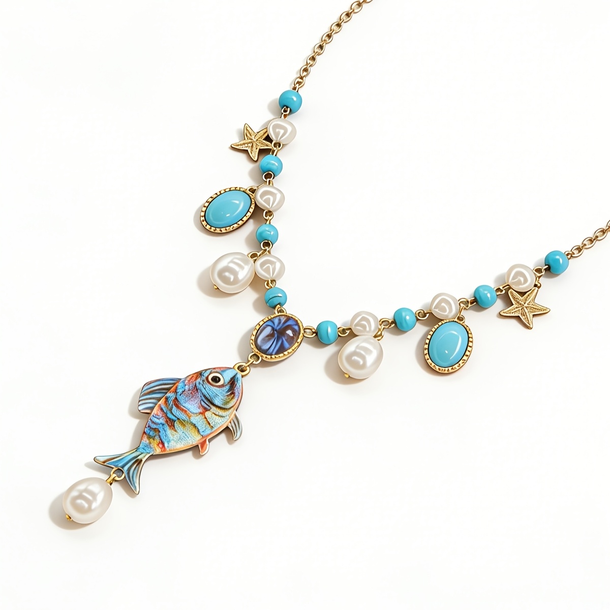 Women's Marine-Style Fish-Shaped Pendant Necklace